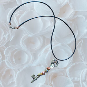 Antique Success Key - Red Jasper & Tiger’s Eye Talisman Copper Handwrapped